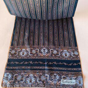 Vintage Sally Gee Silk Scarf With Hand Rolled Edges - Made In Japan